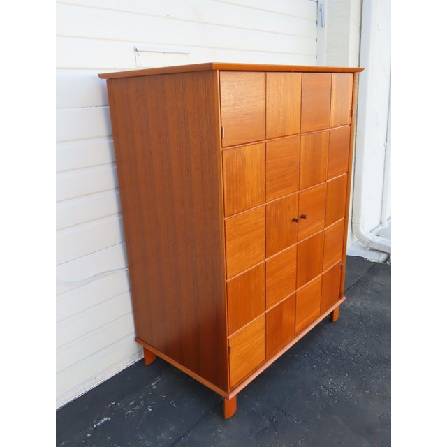 Mid Century Modern Teak Hidden Office Armoire Workstation Cabinet 6671 For Sale - Image 14 of 18