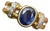 14k Solid Gold Split Shank Oval Cut Blue Sapphire Ring For Sale