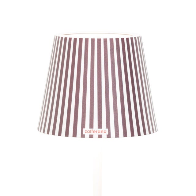 Contemporary Poldina Metal Graphic Shade - Brown Stripes For Sale - Image 3 of 3