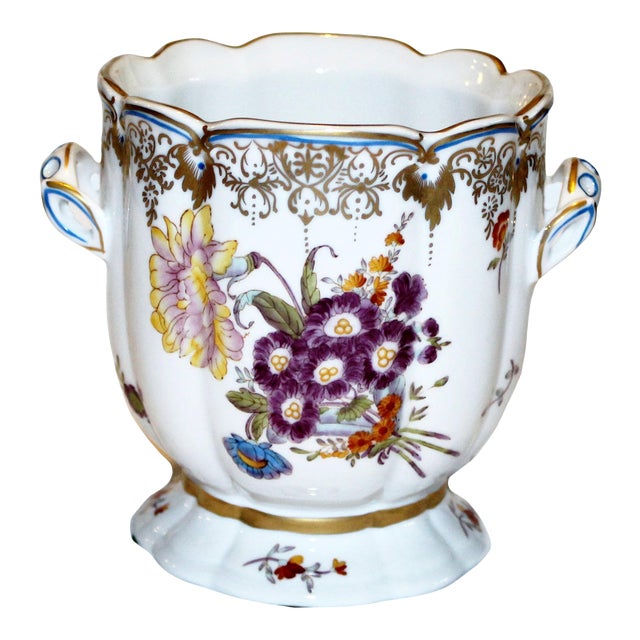 1960s Chelsea House Porcelain Gilded Vase | Chairish