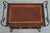 Traditional Wrought Iron Mahogany Rolling Bar Cart For Sale - Image 3 of 12