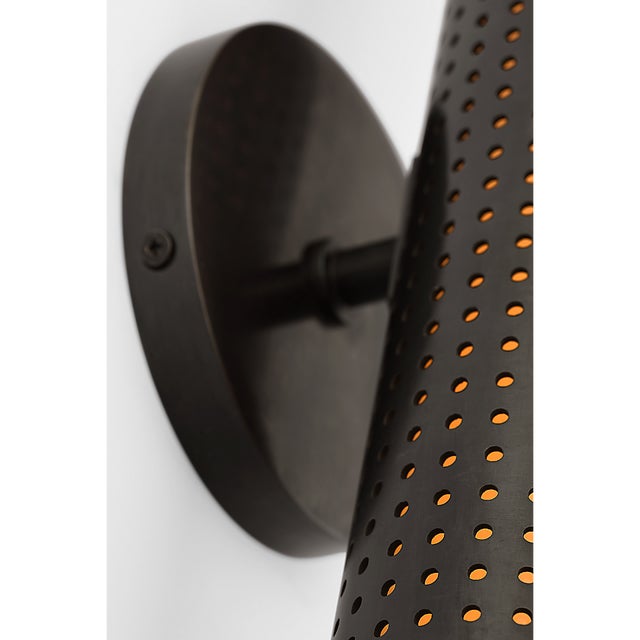 Modern Kelly Wearstler for Visual Comfort Signature Precision 18" Bullet Sconce in Bronze with White Glass For Sale - Image 3 of 6