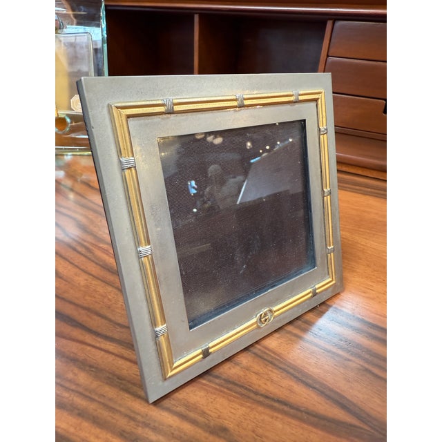 1980s Vintage Gucci Picture Frame With Bamboo-Style Detailing For Sale - Image 5 of 8