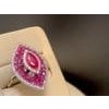 2.5 Ct Natural Marquis Ruby & 1 Ct Dancing Diamond 18 Kt White Gold Ring Size 6 For Sale - Image 16 of 18