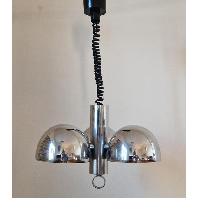 Mid-Century Space Age Chrome Chandelier from Hillebrand, Germany, 1970s For Sale - Image 10 of 18