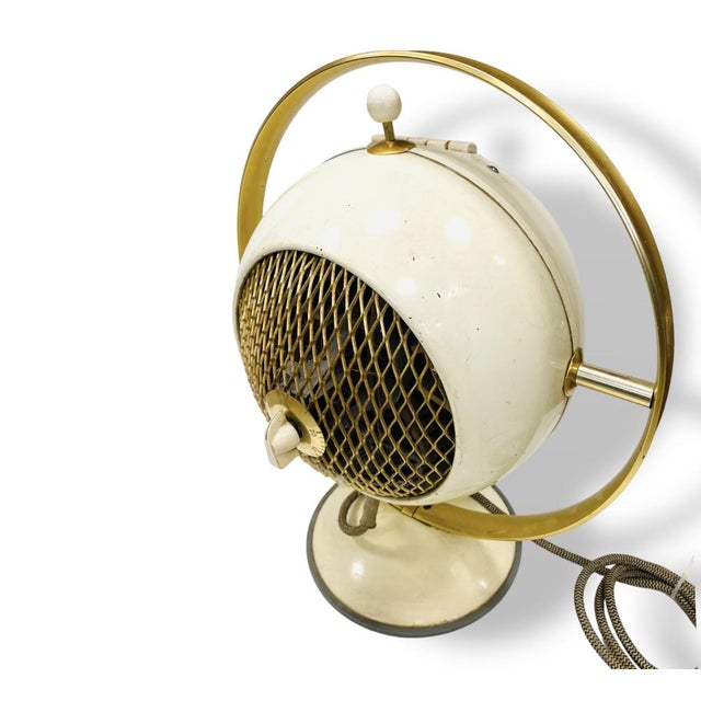 Cream White Fan by Prometheus, 1950s For Sale - Image 4 of 18