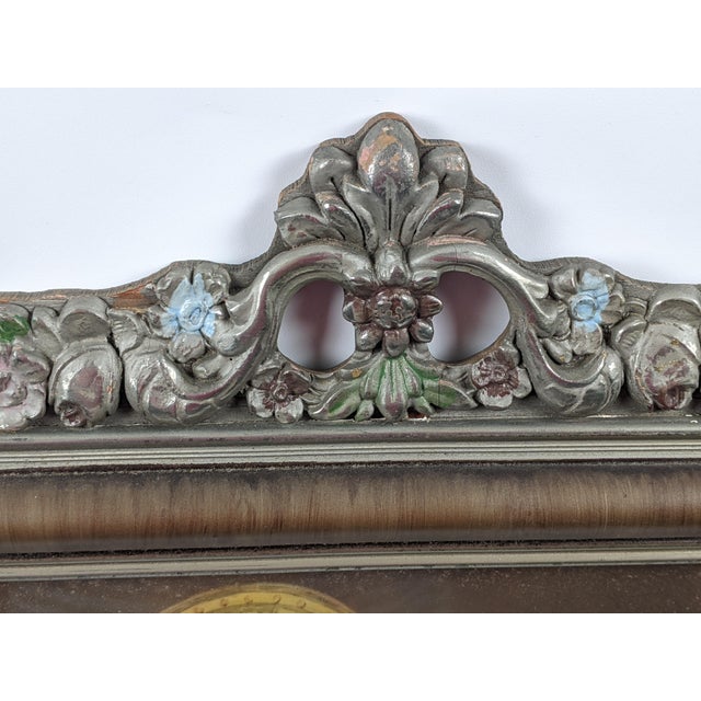 1938 First Communion Devotional Portrait in Ornate Silvered Polychrome Floral Frame For Sale In New York - Image 6 of 13