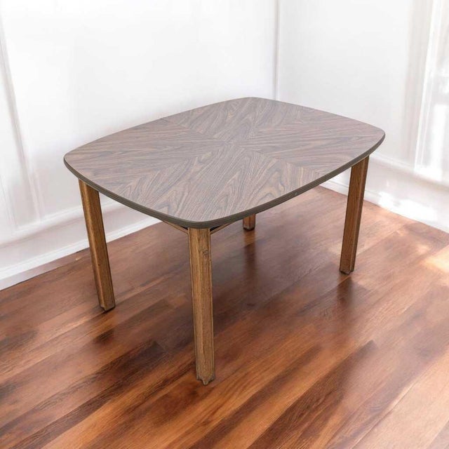 Mid-Century Modern Walnut-Look Laminate Dining Table For Sale - Image 13 of 16