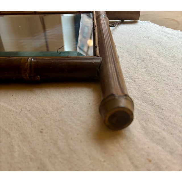 Charming 1930’s Carved Faux Bamboo Beveled Mirror For Sale In New York - Image 6 of 7