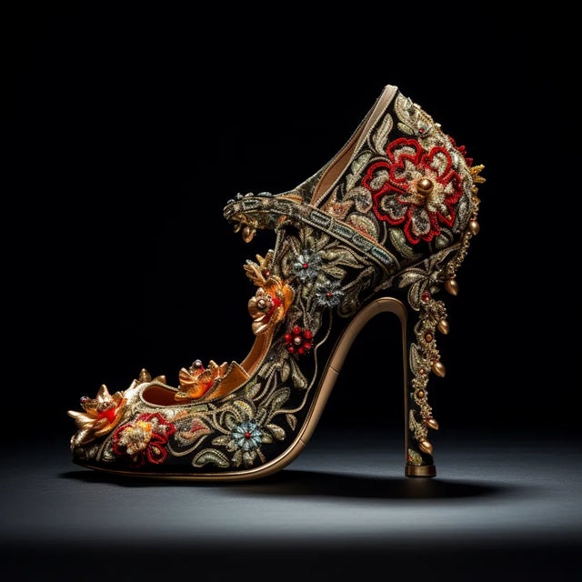 Mid-Century Modern One-Of-A-Kind 30' X 30' Luxury Fashion Photography 'Shoe' by Diane Grant Studio, Unframed For Sale - Image 3 of 3