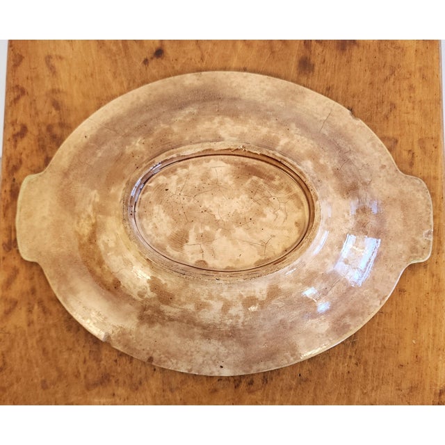 Brown Antique 19th Century Majolica Begonia Leaf Platter For Sale - Image 8 of 10