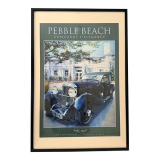 2012 Pebble Beach Concours D Elegance Automobile Poster, Framed For Sale