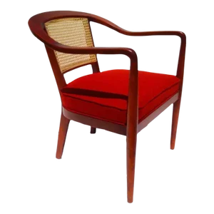 1960s Mid Century Modern Caned Back Arm Chair Restored