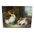 Late 20th Century Rabbits Inside the Barn Oil on Canvas Painting - Set of 2 For Sale