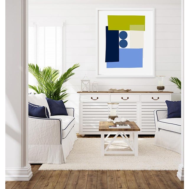 "Blue Green Tuxedo" is a handsome color study in deep navy blue, a lighter French blue, medium green, and off-white. The...