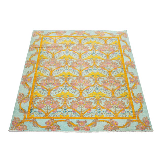 This Modern Oushak Style Wool Rug presents a contemporary twist on traditional Oushak designs. The stunning piece features...