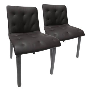 Walter Knoll Liz Wood Chairs - A Pair (New) For Sale