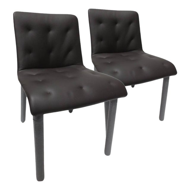 Walter Knoll Liz Wood Chairs - A Pair (New) For Sale