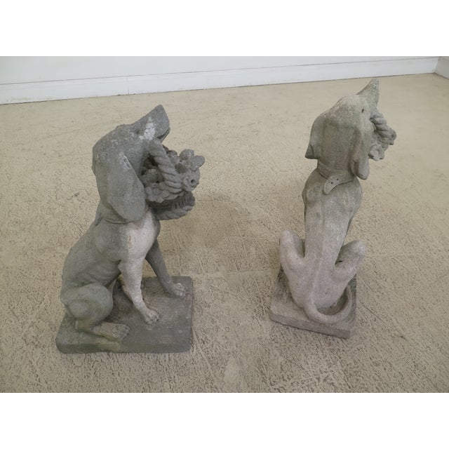 1900d Antique Cement Dog W Basket Garden Statues A Pair Chairish