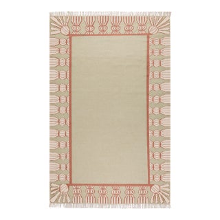 Part & Parcel Goods Wool Tassel Rug, 9' x 12', Celadon, Topaz and Eggshell For Sale