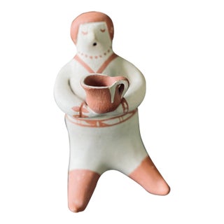 Vintage Southwest San Felipe Signed Storyteller Pottery Art For Sale