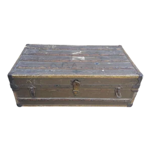 Early 20th Century Henry Likly Wood Bound on Canvas Packing Trunk