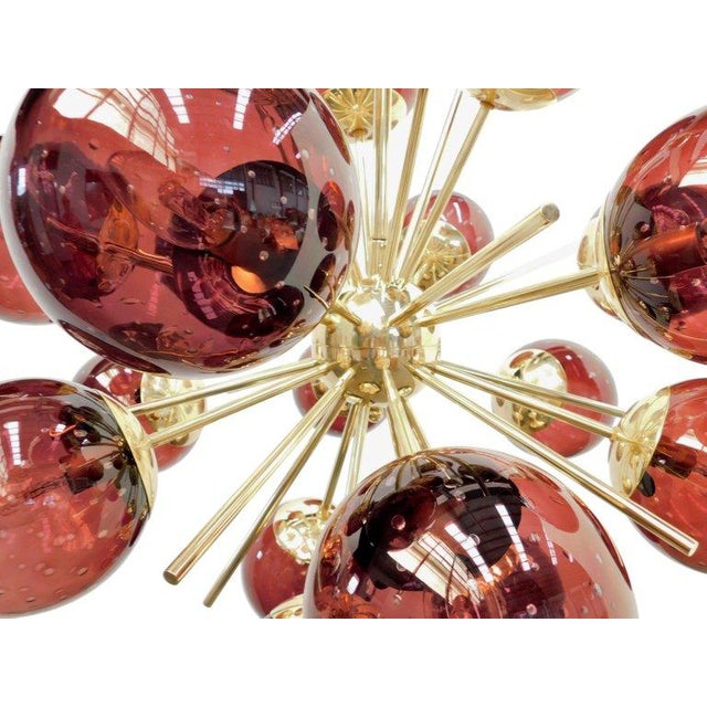 Not Yet Made - Made To Order 21st Century Diciotto Polished Brass Amethyst Bubbles Murano Sputnik Chandelier by Fabio LTD For Sale - Image 5 of 5