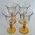 Set of 4 pretty amber stemmed wine glass water goblets. Most items found at Pub & Oasis are vintage and antique in nature...