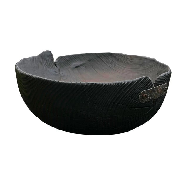 Large Japanese Yakisugi Bowl For Sale - Image 13 of 13