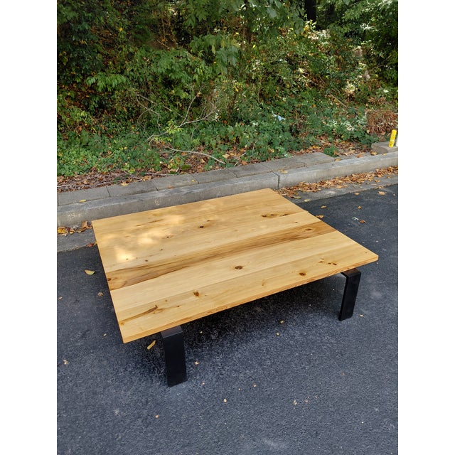 2000 - 2009 Ralph Lauren Home Industrial Pine and Blackened Steel Cocktail Table For Sale - Image 5 of 7