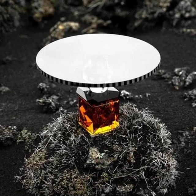 Glass Circular Crystal Tray For Sale - Image 7 of 8