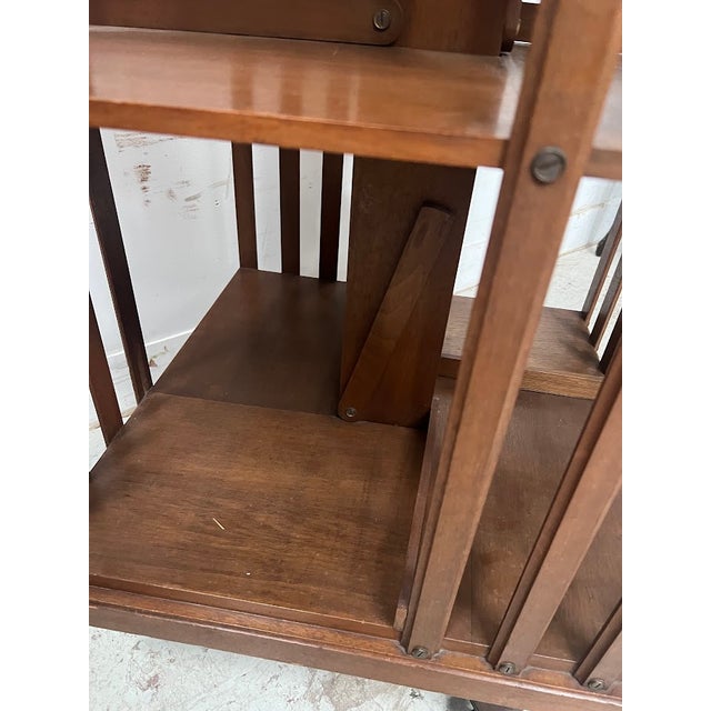 Walnut Rotating Bookcase, 20th Century For Sale - Image 4 of 15