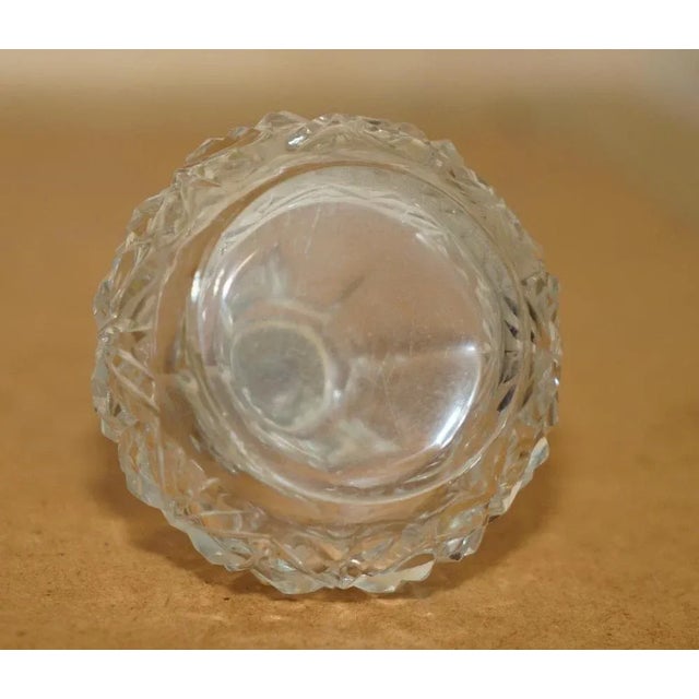 Gold Art Deco Antique Sterling Silver Perfume Bottle in Cut Glass Crystal, 1929 For Sale - Image 8 of 11