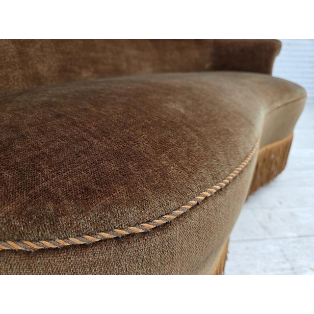 Danish 2-Seater Sofa in Green Furniture Velour, 1960s For Sale - Image 13 of 18