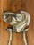 Charming midcentury detailed brass dog door knocker, a friendly welcome for your guests. Please see condition details...