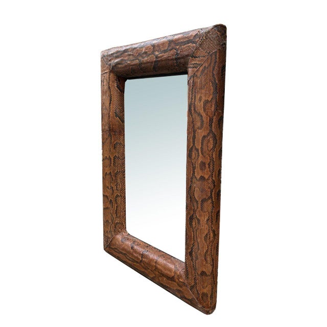 Animal Skin Art Deco Style Mirrors by Karl Springer, 1930s, Set of 2 For Sale - Image 7 of 11