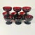 1920s Antique Art Deco Boho Chic Hollywood Regency Ruby Red Champagne Coupes - Set of 9 For Sale - Image 4 of 12