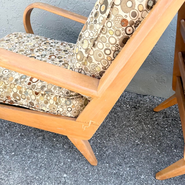 Wood Mid Century Modern Bentwood Lounge Chairs by Heywood Wakefield - A Pair For Sale - Image 7 of 11