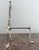 2000 - 2009 Pair of Brass Fireplace Andiron Set in Silver Antique Finish For Sale - Image 5 of 7