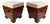 Mid-Century Modern Pair of Handle Stools Wood, Italy, 1970s For Sale