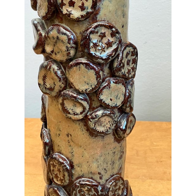 Vintage Original Studio Pottery Stars and Shells Vase For Sale - Image 9 of 16