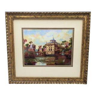Max Hayslette Limited Edition Signed/Numbered Framed Giclee Art Print, "Chateau Series A" English Cottagecore" For Sale