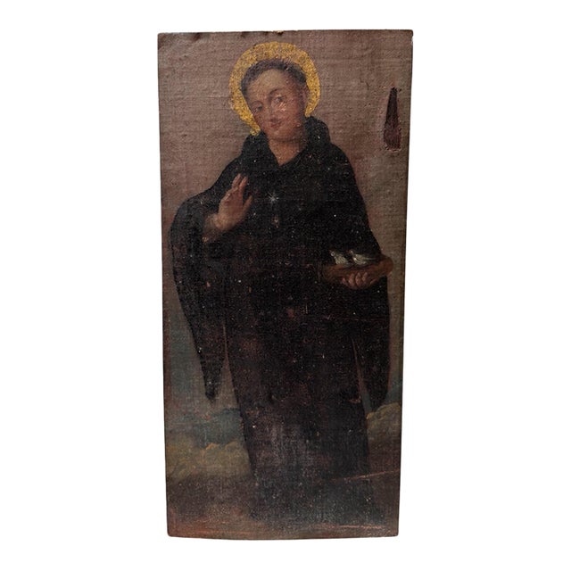 Antique 18th C Religious Oil Painting of Is Saint Francis of Assisi For Sale