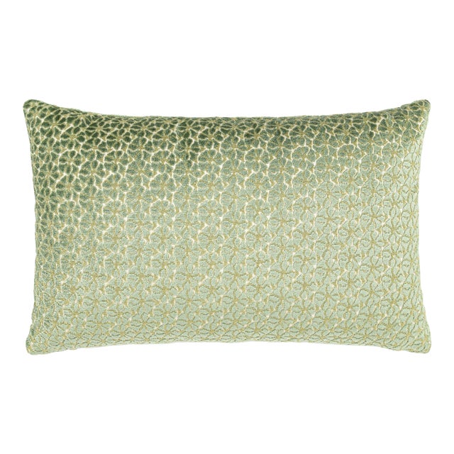 The House Of Scalamandré Petal Velvet Lumbar Pillow In Meadow For Sale