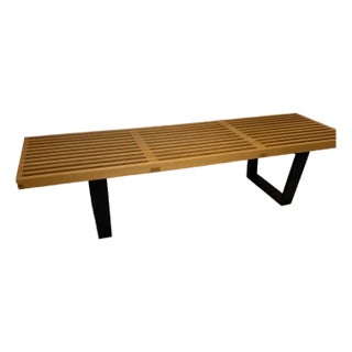 Slat Bench Attributed to Herman Miller George Nelson Platform 60 In. Mid Century Modern For Sale