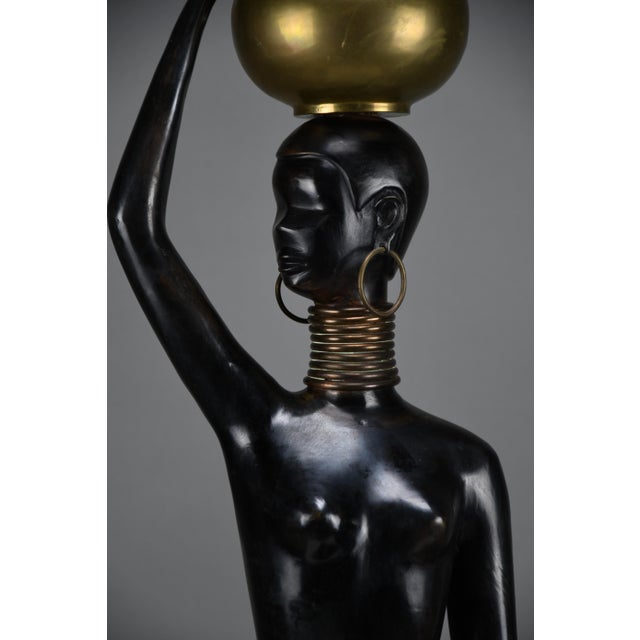 Metal Ndebele Artist, Water Bearer Sculpture, 1960, Brass & Copper For Sale - Image 7 of 18