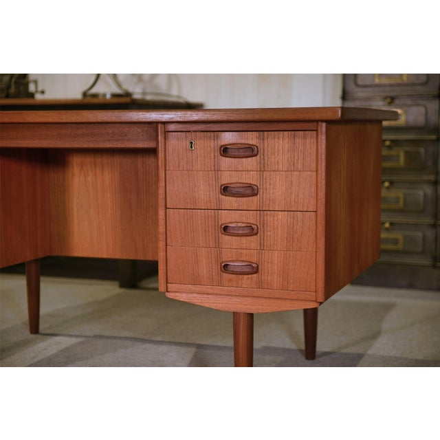 Scandinavian Teak Desk from Samcom, Denmark, 1960s For Sale - Image 9 of 16