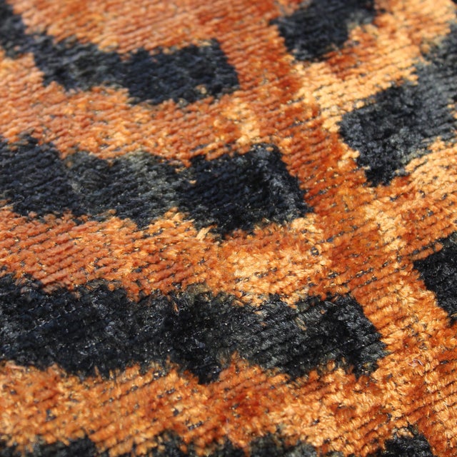 Brown Contemporary Tiger Silk Velvet Pillow For Sale - Image 8 of 10