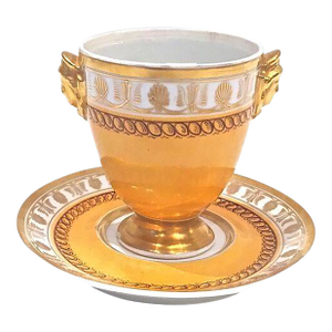Antique French Le Tallec Porcelain Cup & Saucer