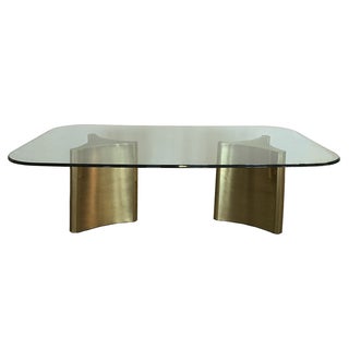 Mastercraft Brass Pedestal Dining Table For Sale
